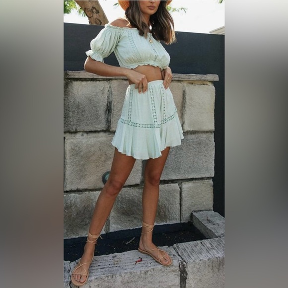 Dawwoti Summer 2-pce outfit. Mint Green Size XL. - Picture 2 of 5